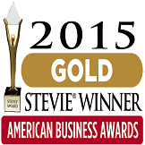 Stevie 2015 Gold winner badge: American Business Awards;