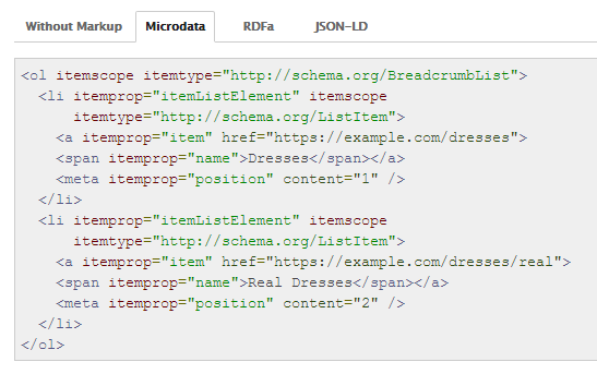 Breadcrumb With Schema Markup