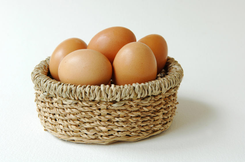 Eggs in a basket