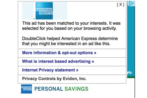 AdChoices Disclaimer American Express