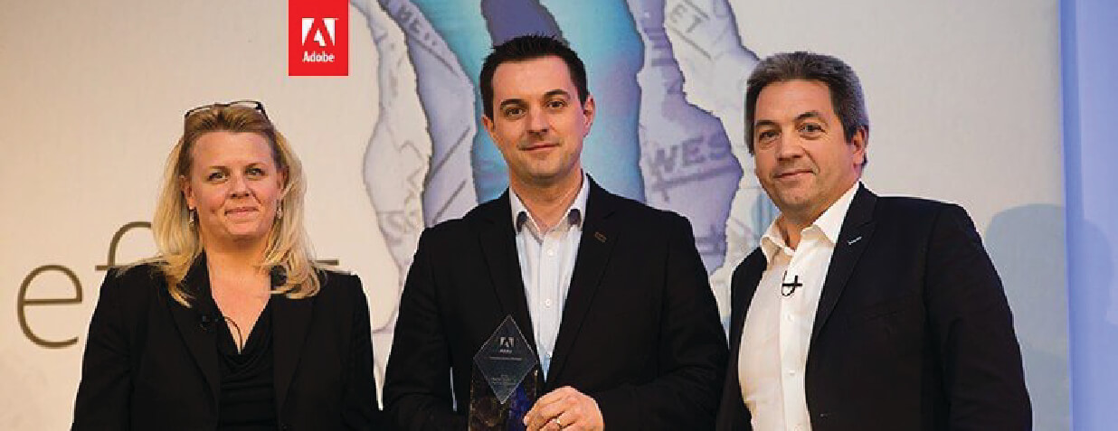 Crownpeak team winning Adobe game changer award