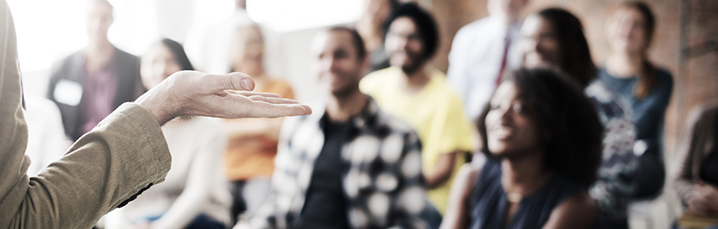 Lecturer giving a presentation