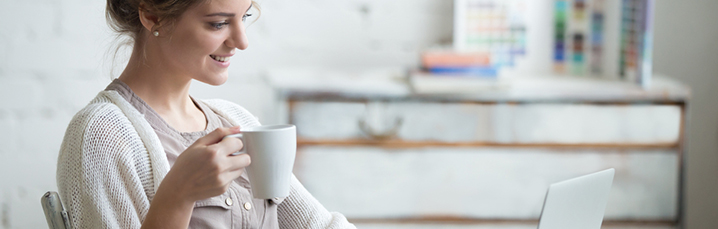 Woman drinking coffee