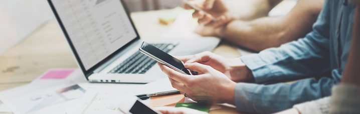 Person looking at mobile