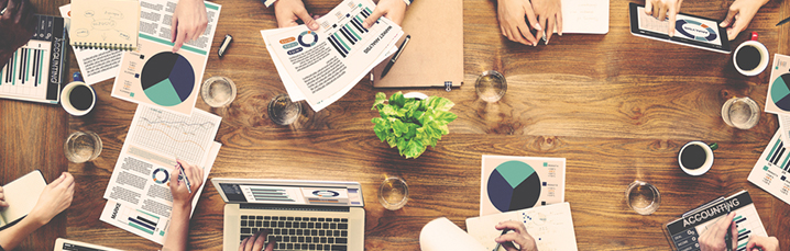 Team working at desk