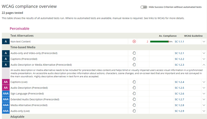 accessibility description screenshot