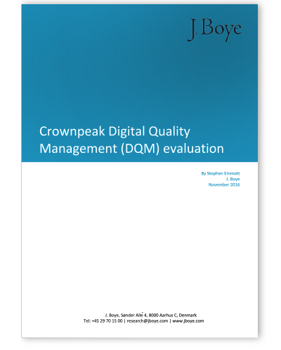 Crownpeak DQM evaluation report by J.Boye