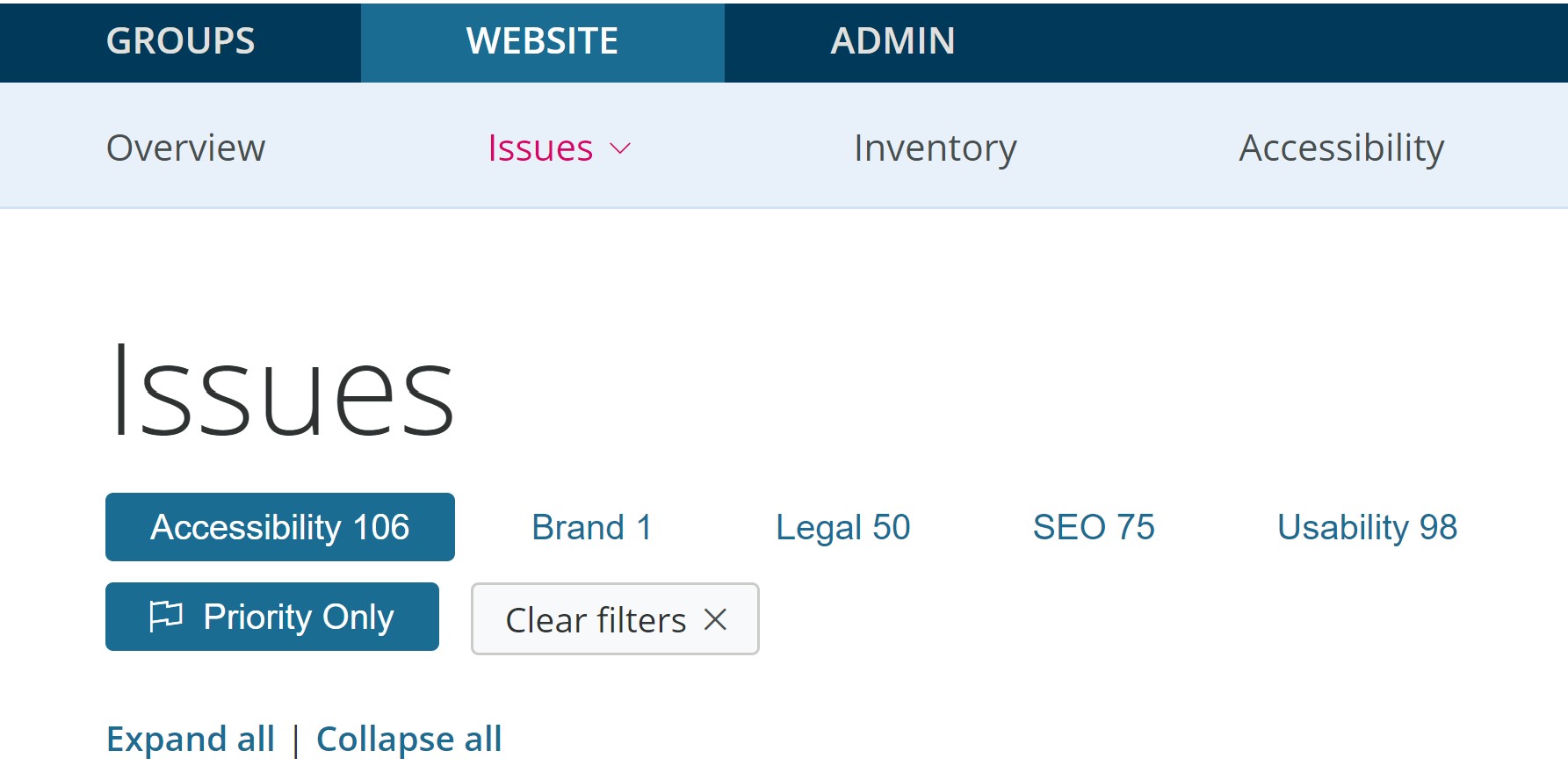 Issue Filtering