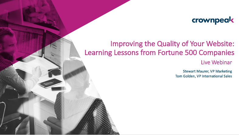 Improving the Quality of Your Website: Learning Lessons from Fortune 500 Companies