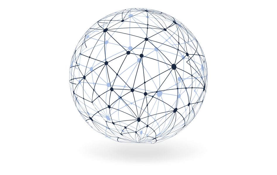 Interconnected points around the globe