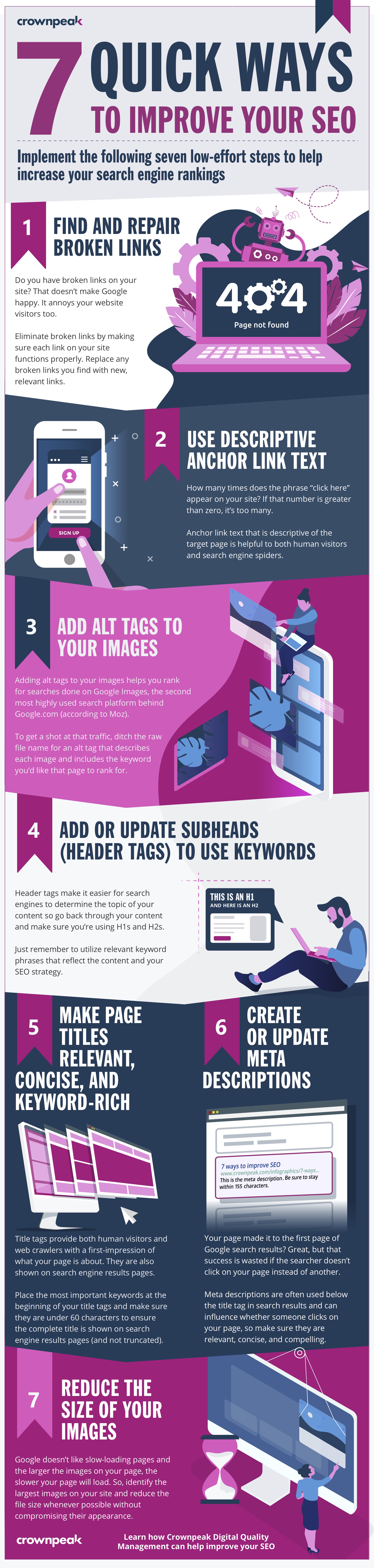7 ways to improve SEO infographic 